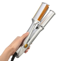 Professional Hair Straightening Iron Curling Iron Straightener&Curler Styler 2 In 1 Multi Hair Styling Tool Flat Iron With Brush