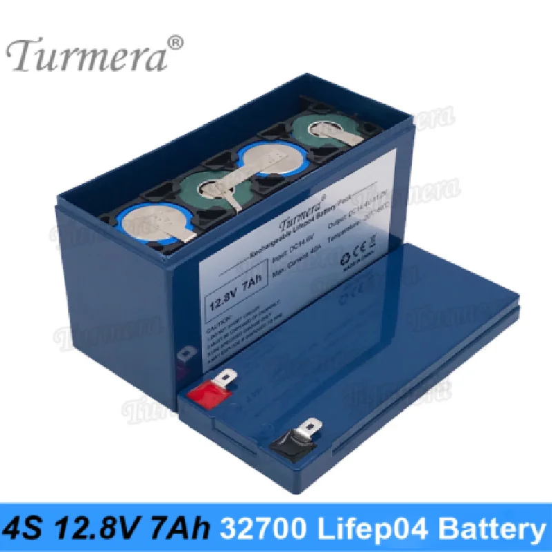 Lifepo4 Battery Pack 32700 4S1P 12.8V 7Ah with 4S 40A Balanced BMS for Electric Boat and Uninterrupted Power Supply 12V Turmera