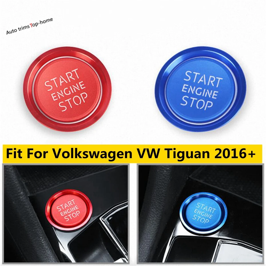 Fit For Volkswagen Tiguan 2016 - 2022 Auto Engine Start Stop Ring Keyless System Button Cover Trim Metal Interior Accessories