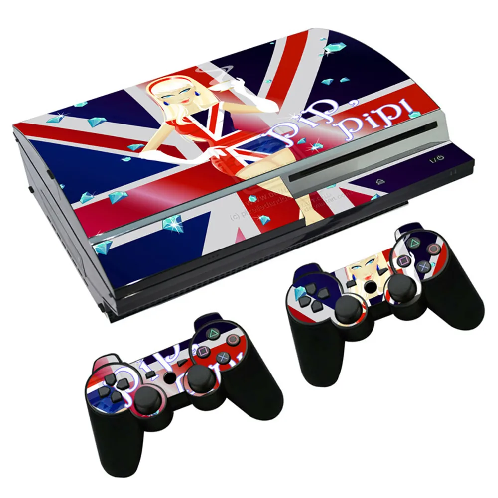 تصميم جلد فينيل غطاء ل PS3 فات ملصق فينيل وحدة تحكم و متحكم ملصق أسود كربون