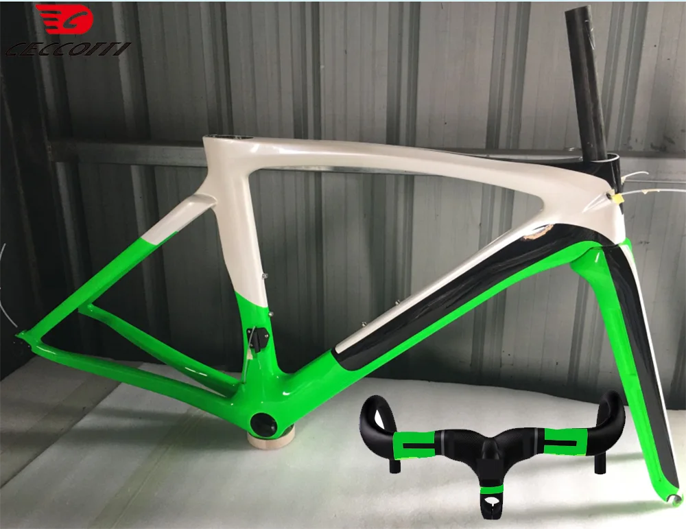 Full Carbon Road Bike Frame BB68 Bicycle Frameset, DIY Color, V-Brake 700C X 25C Bike Framework