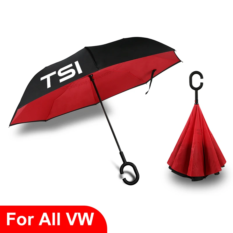 Reverse Double Layer Umbrella Inverted Accessories For VW TSI TDI 4Motion Polo Golf 5 6 7 MK6 MK7 Touran Tiguan CC Passat Bora