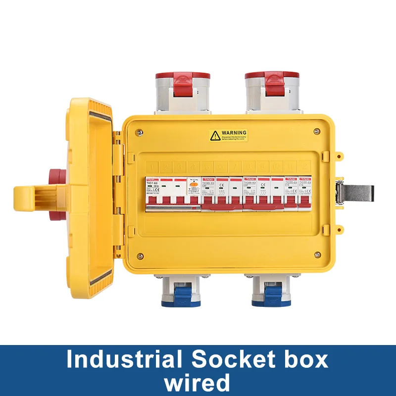 Imagem -06 - Caixa Industrial Impermeável do Soquete com Interruptor Mcb Rcbo Caixa de Distribuição Exterior Reino Unido Eua ue e fr Ip44 e Ip65 220v 380v 16a 32a