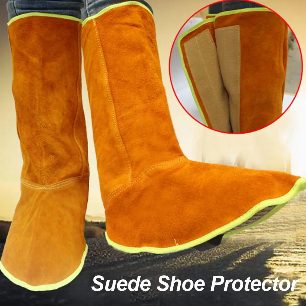 Protector de zapato de gamuza, cubierta de protección de pies de trabajo, resistente al calor, a la abrasión