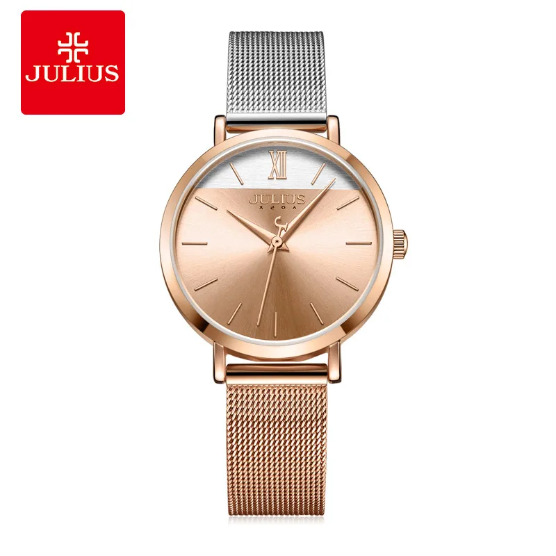 New Hit Color Julius Women's Watch Japan Mov't Hours Elegant Fashion Clock Stainless Steel Metal Bracelet Girl's Gift Box