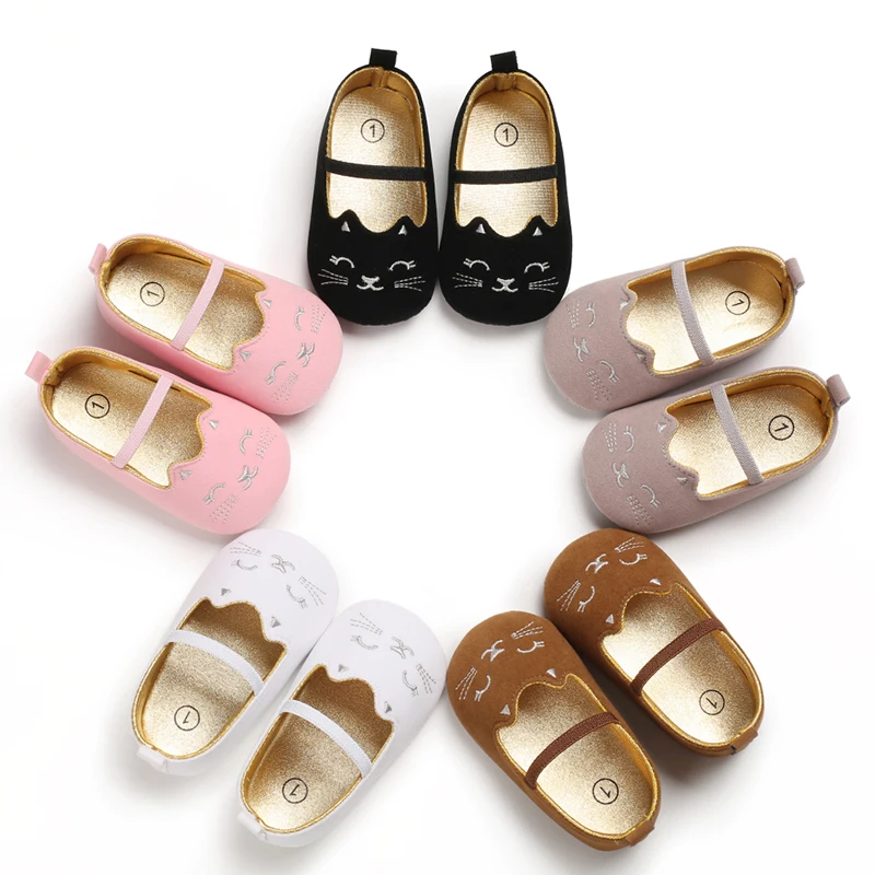 

Cute Baby Girls Cartoon Infant Prewalker Princess Soft Non-Slip Shoes First Walkers Shoes For 0-18 Months