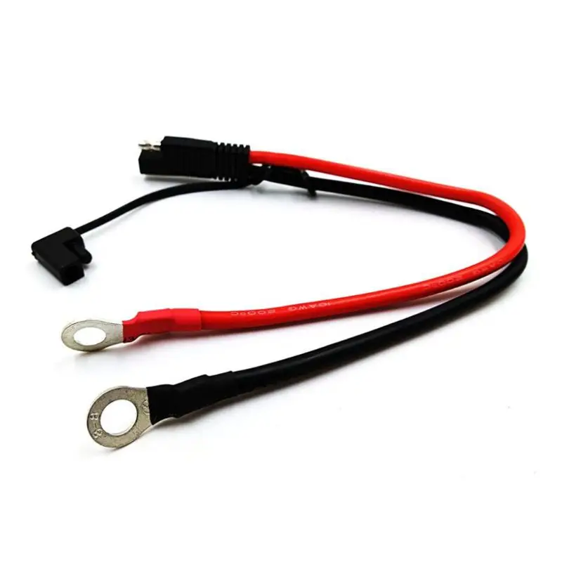 Battery Charging Cable SAE to O Ring Terminal Connectors Harness 10AWG Quick Disconnect SAE Cable for Motorcycles, Cars