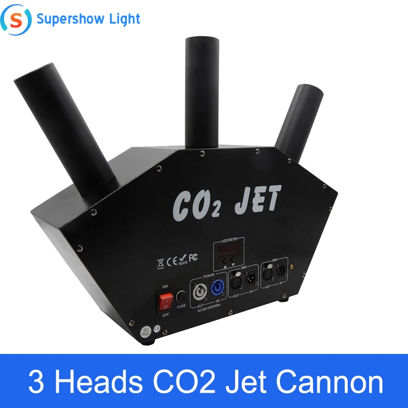 

3 Heads CO2 Jet Cannon DMX Control 110V 220V High Quality CO2 Jet Fog Smoke Machine Special Effects Equipments Event