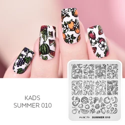 KADS Stamping Plate Nail Stamp Template Animal Nail Stamping Plates Summer Design Stencils Flower Chinese Geometry Line Image
