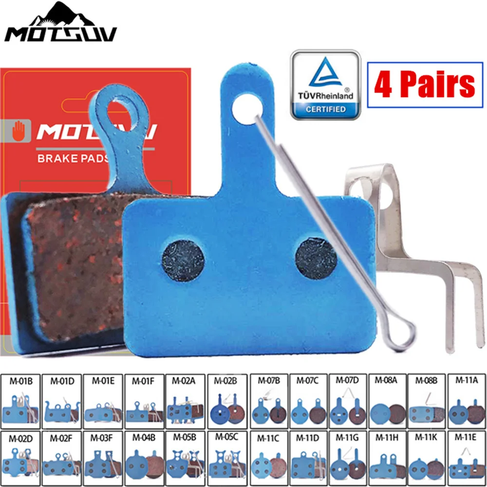 MOTSUV 4 Pairs Bicycle Anti-frost copper fiber wire Disc Brake Pads For Avid Elixir R/CR/CR-MAG/E1/3/5/7/9 Sram X0 XX DB1/3/5