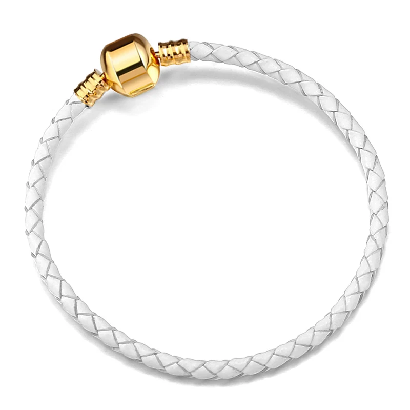 Pulsera de cadena de serpiente de cuero Original, brazalete de cuentas con cierre de corazón seguro para mujeres, hombres y niñas, fabricación de