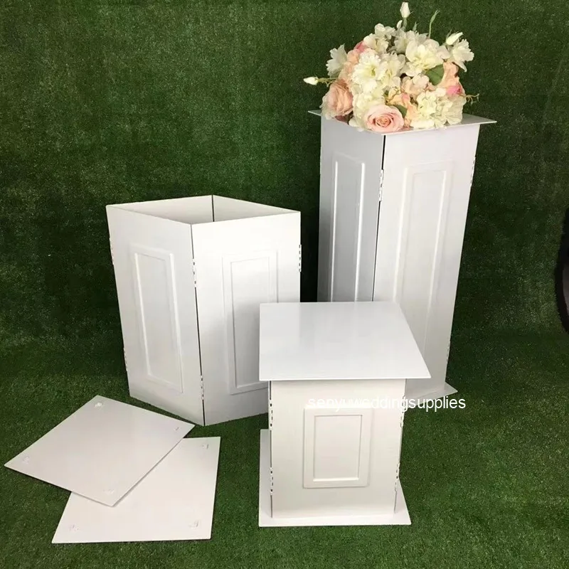 3pcs/set)Custom colorful white acrylic  party cake plinth acrylic flower stand for wedding decoration senyu2006