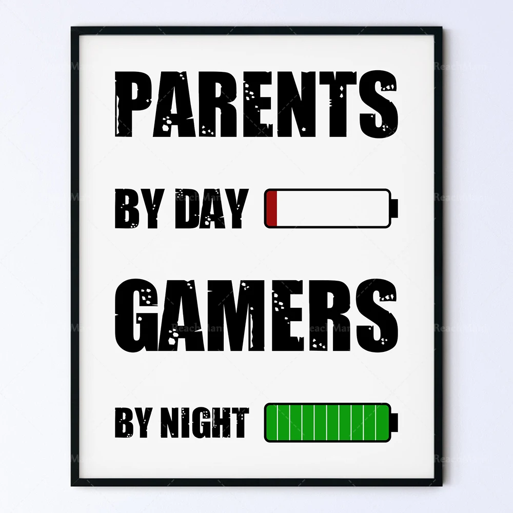 Funny Father’s Day Mother’s Day gift creative game poster, game logo, you can’t just pause the game, son’s game logo poster