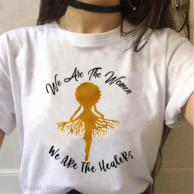 

Afro Roots Black Queen Graphic Print Tshirt Women Clothes 2024 Melanin Poppin T Shirt Femme Harajuku Shirt Summer T-Shirt