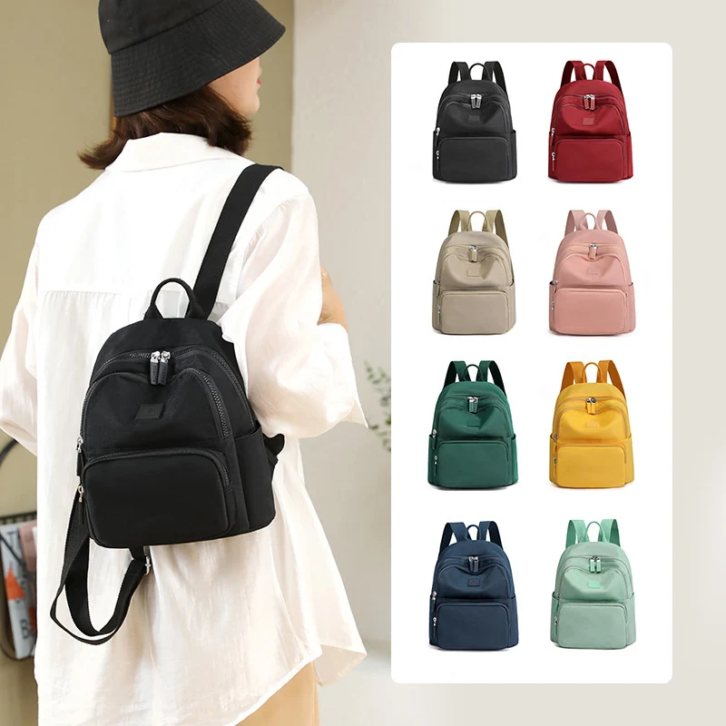 Mochilas de nylon impermeáveis para adolescentes, Mini mochila de viagem para mulheres, Sacos escolares pequenos para meninas, moda feminina