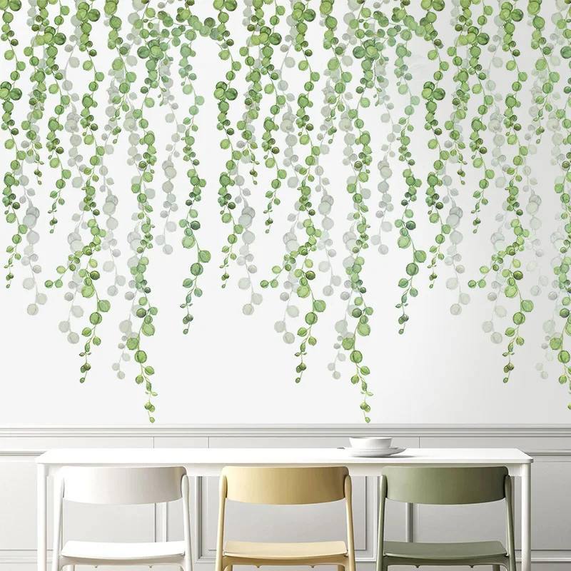 

Plants Wall Stickers Green Leaves Wall Decals Wall Paper DIY Vinyl Murals for Kids Bedroom Livingroom Easter Wall Decoration