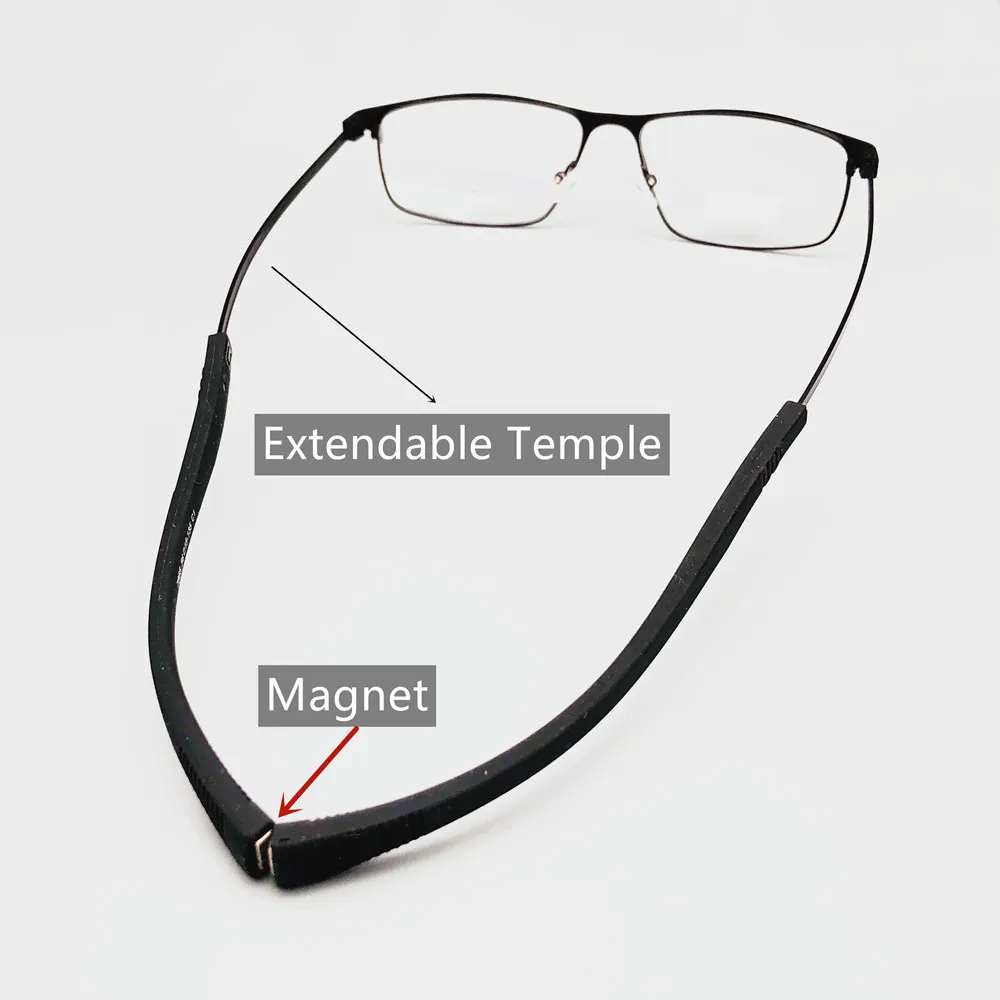 Gafas deportivas magnéticas para hombre, lentes de Metal con borde completo, montura óptica, gafas graduadas para miopía, patillas extensibles