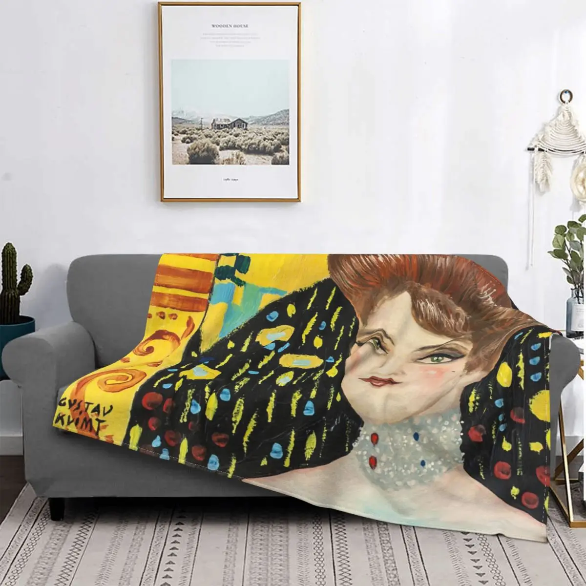 Classical Art Blanket Velvet Gustav Klimt Freyas Ultra-Soft Throw Blankets for Outdoor Travel Bedspread