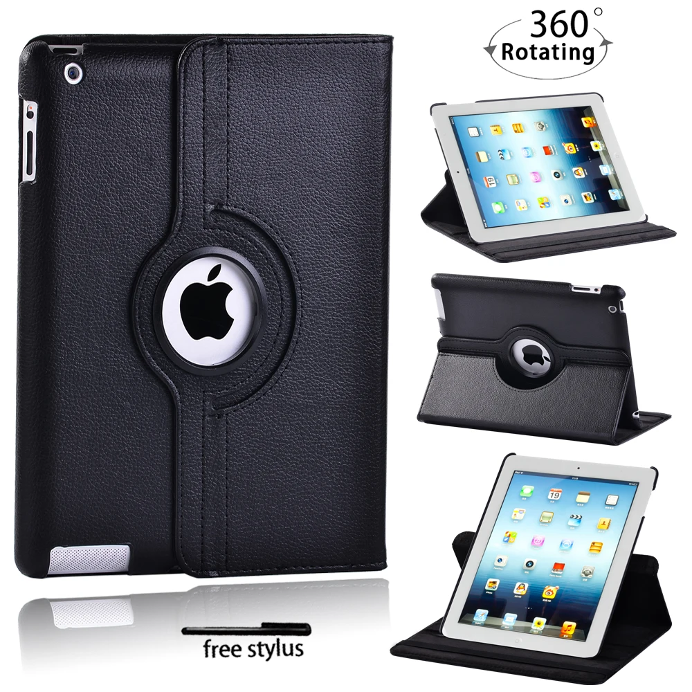 Leather Stand Cover 360 Rotating Case for Apple Ipad 2/3/4 9.7 Inch Tablet Protective Shell for Apple IPad Case