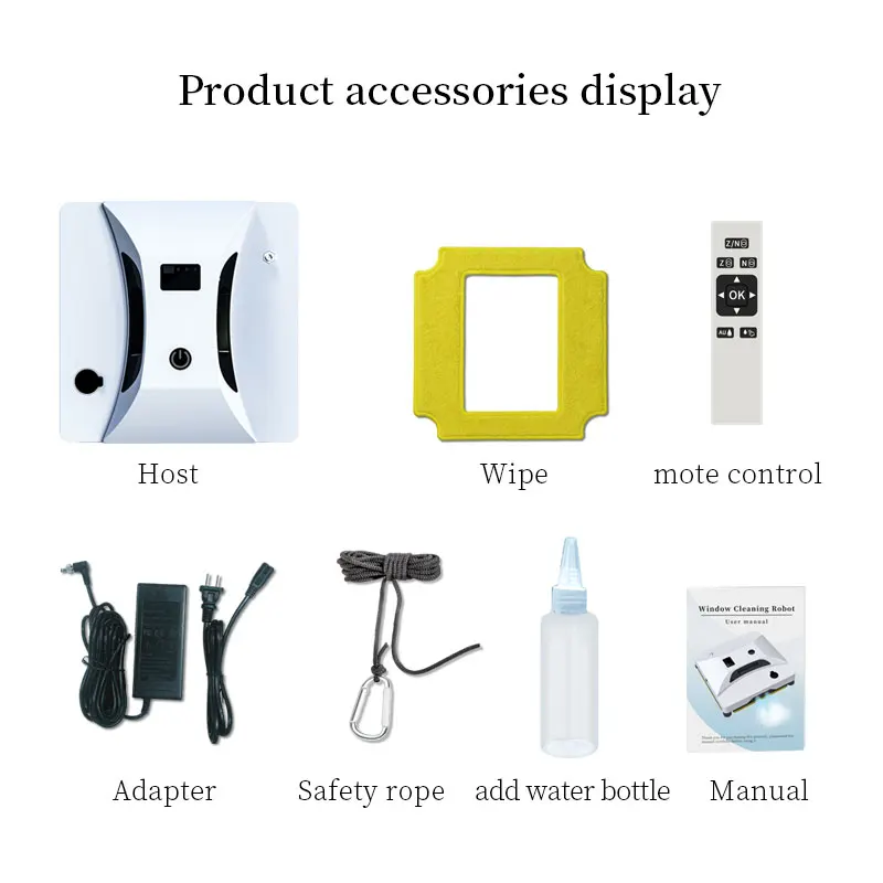 Robot Window Cleaner Electric Glass Cleaning Washer 40mL Water Tank Auto Spray Smart Glasses Cleaning Wiper Remote Control