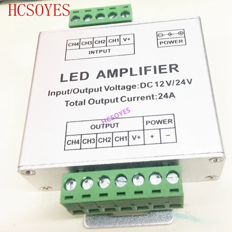 Led Rgbw/Rgb Versterker DC12 - 24V 24A 4 Kanaals Output Rgbw/Rgb Led Strip Power Repeater console Controller