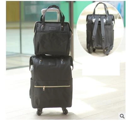 Merk 20 Inch Vrouwen Bagage Tas Set Trolley Tas Reizen Handtas Spinner Koffer Reizen Rollende Bagage Tas Reistas wielen