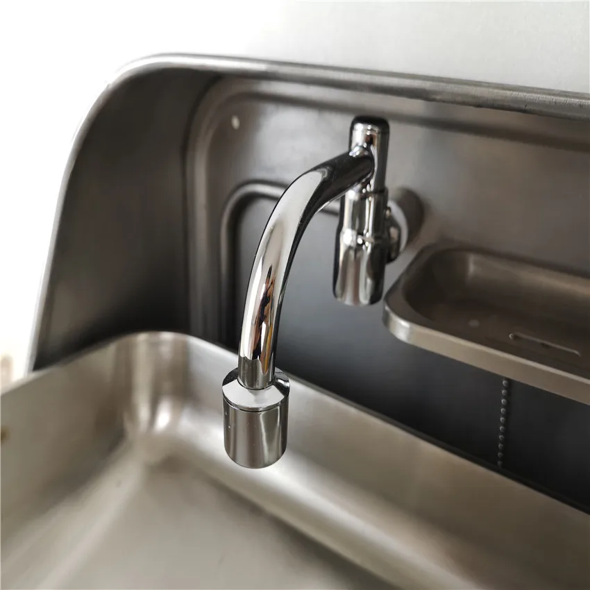 Stainless Steel Folding Sink with Integrated Faucet Caravan Camper Boat GR-595 image 5