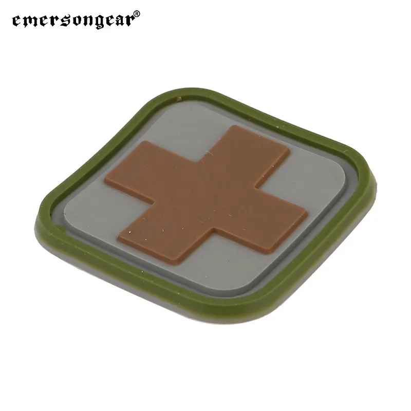 Emersongear Tactical Medic Square 1inch PVC Patchs Morale Badge Emblem Sticker For Airsoft Sports Pouch Hunting Outdoor Symbol