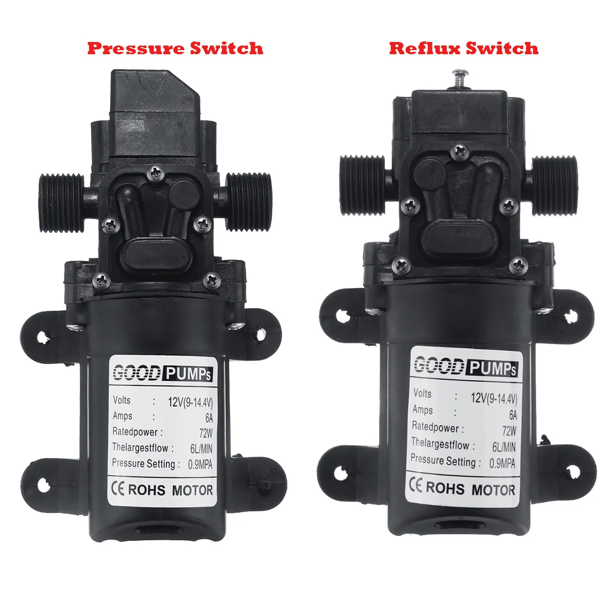 Bomba de agua de diafragma Micro eléctrica, interruptor automático, lavado de coche de alta presión, 6l/min, 12V, 72W