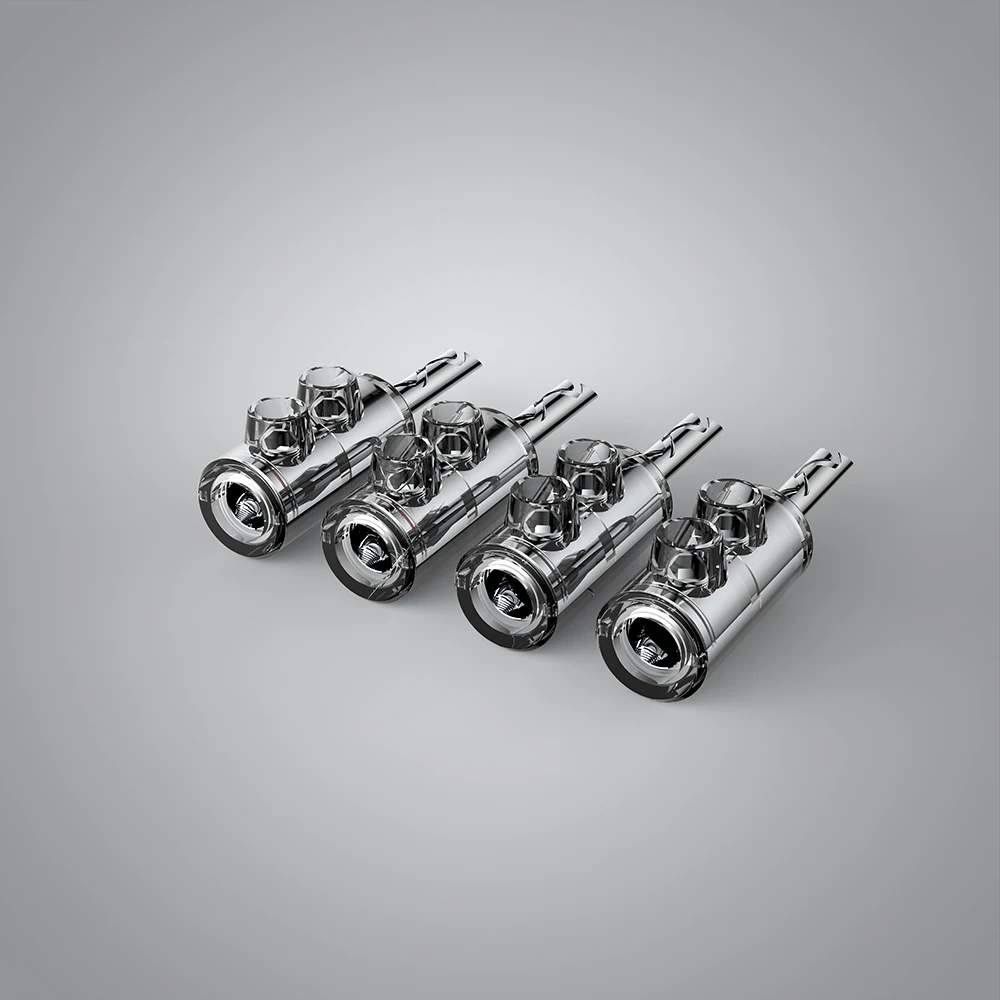 Conector banana BFA chapado en rodio B551R de alta calidad, enchufes de 5mm para amplificador de audio Hifi, reproductor de CD, cable de altavoz