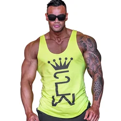 Men Tank Top Gym Workout Singlet Sleeveless Blouse Stringer Tank Tops Bodybuilding Show Muscle