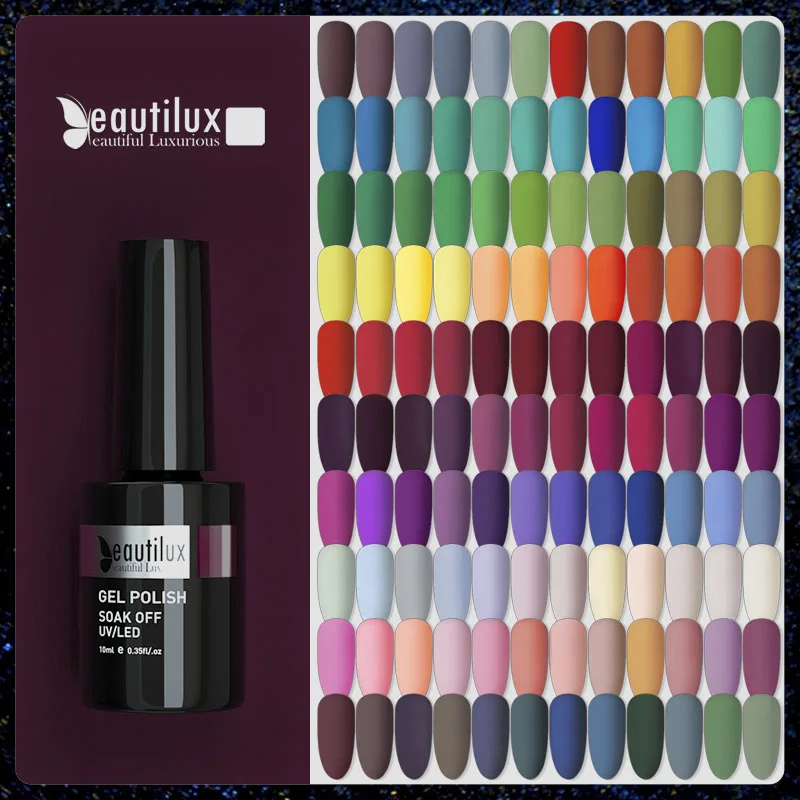 Beautilux kit de esmalte em gel para unhas, 6 tamanhos x10ml, conjunto de verniz semipermanente para arte em unhas, caixa de presente diy