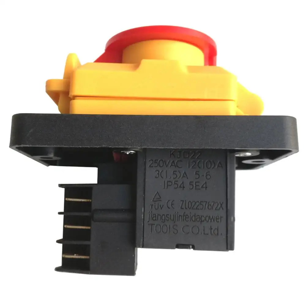 KJD22 4 Chân 6 Chân Điện Từ Công Nghiệp Công Tắc Dừng Khẩn Cấp Nút Nhấn Công Tắc Tắt Xe Đẩy Công Tắc AC 250V 12(10) một