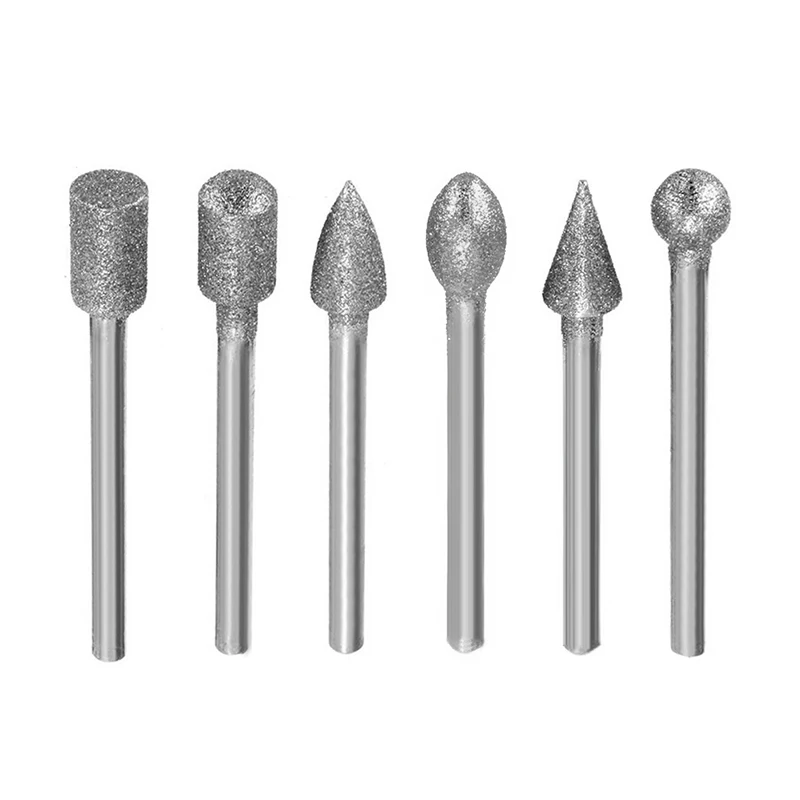 20Pcs 3 millimetri Shank Diamante Burr Bit Incisione Taglio della Intagliare Rotary Drill Bit