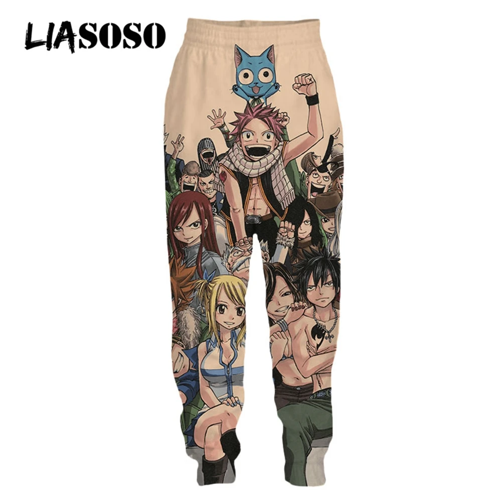 LIASOSO 3D Print Anime FAIRY TAIL Many Face Sweatpants Casual Streetwear Harajuku Trousers Jogging Women Men's Oversize Clothes