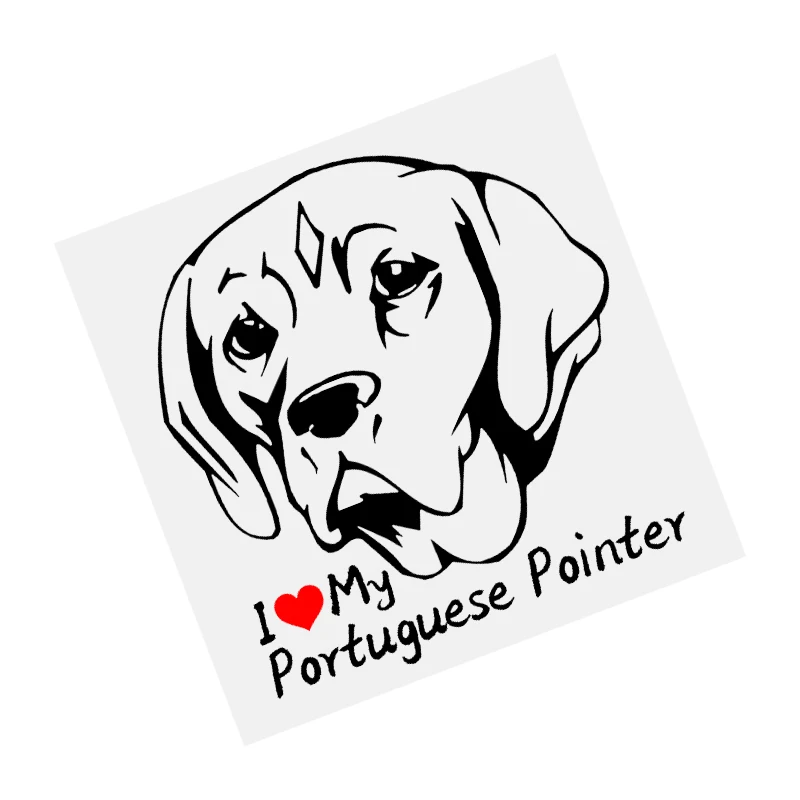 

S61215 # Portuguese Pointer Dog Black Transparent Car Sticker Vinyl Decal Waterproof Decors for Motorcycle Bumper Laptop