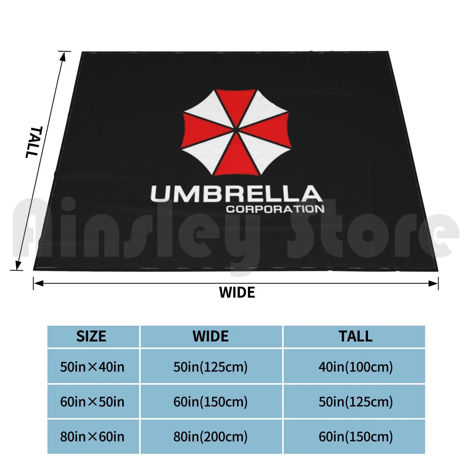 Umbrella Corp. Blanket Fashion Custom Umbrella Umbrella Corporation Horror Horror Movie Video Game Gaming