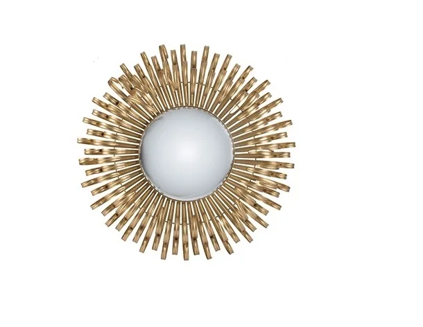 68.5cm Round Golden Metal Sunburst Mirror  / Sunflowers Mirror with Brass Coating