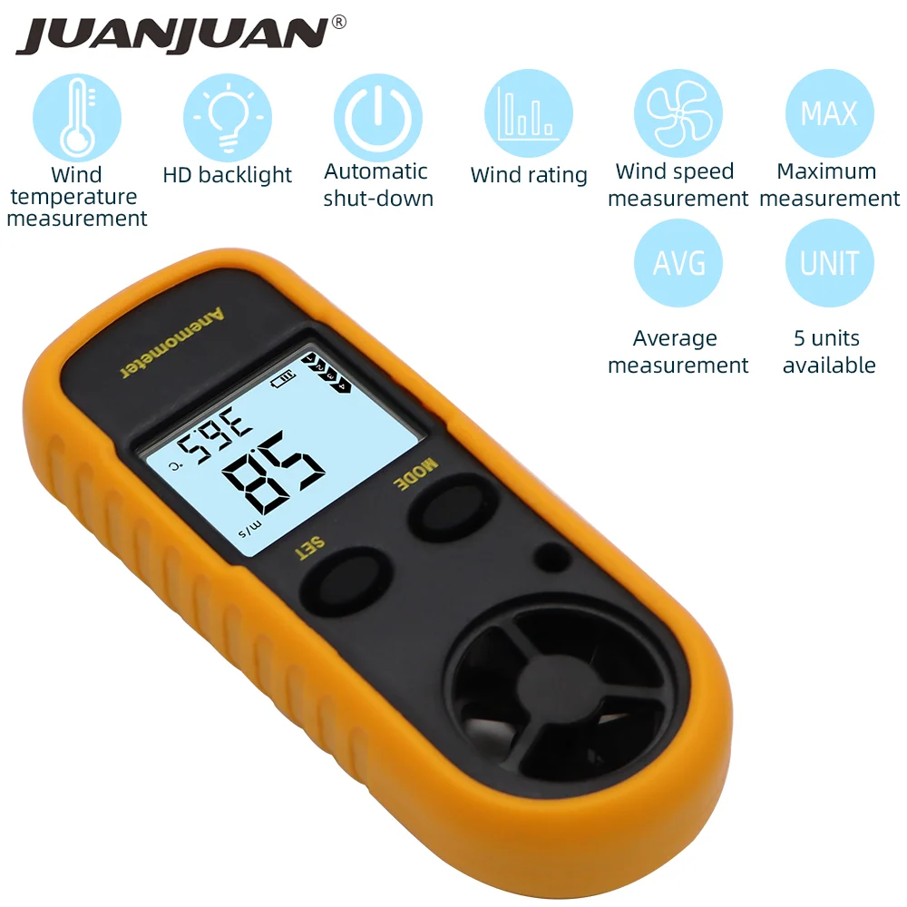 

Digital Anemometer Thermometer Measuring Wind Speed Temperature Handheld Mini High Accuracy Wind Speed Meter Tester 40%off