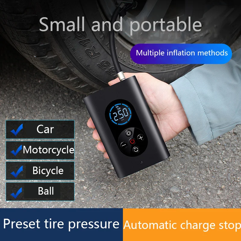 Portable Air Compressor Car Tyre Inflator Compressor For Cars Tire Air Injector Bicycle Pump Rechargeable Car Tire Inflator Pump