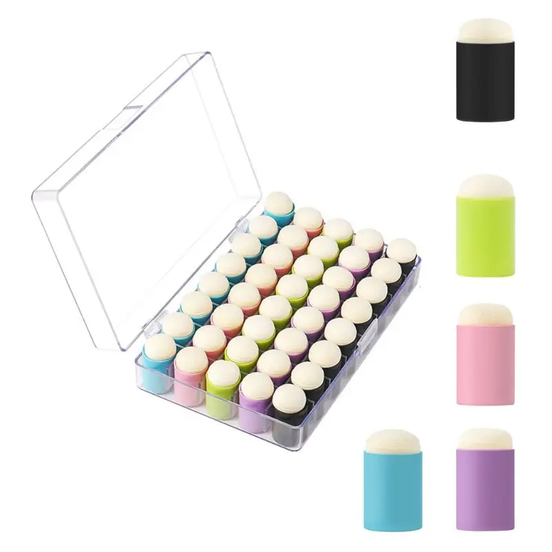 40 Pack of Finger Sponge Daubers with Storage Case for Painting Art Crafts M5TB