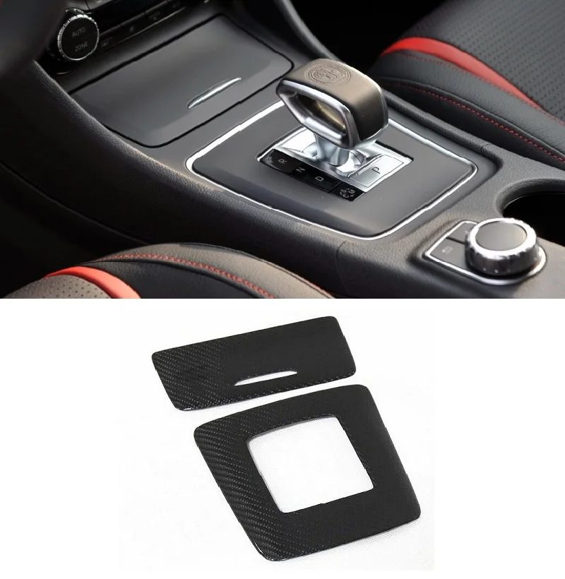 

Carbon Fiber Car Gear Surround Compartment Cover Sticker Interior Trim Accessories For Mercedes Benz A45 CLA45 GLA45 AMG