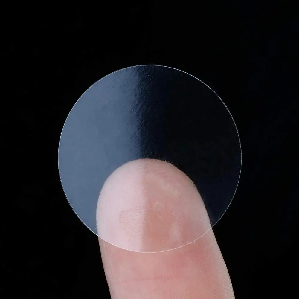 500 قطعة تسميات شفافة مستديرة الأعمال حزمة ختم تسميات ملصقات بولي كلوريد الفينيل لاصق ملصقات مقاومة للماء لفة لوازم مكتبية