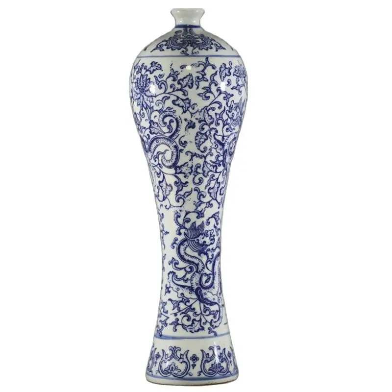 Antique Style Chinese Unique Style Blue And White Porcelain Vase - Dragonic