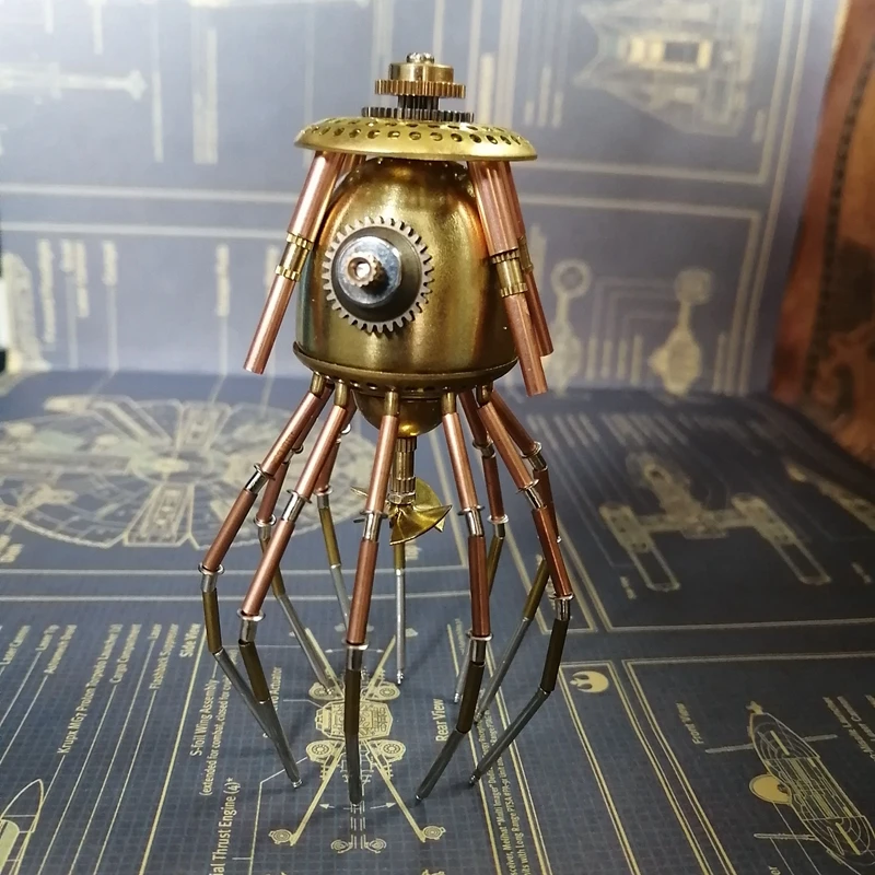 Steampunk style mechanical jellyfish full metal model handmade crafts creative ornaments