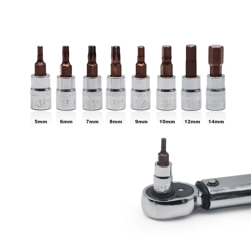 AliExpress riderace Hi-Spec Torx Hexagon Bit Socket Set 1/4 Socket Adapter Universal Head for Torque Spanner Ratchet Socket Wrench