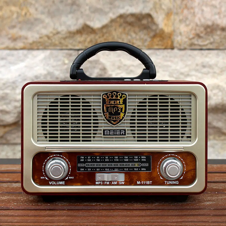 Radio Bluetooth Vintage Portatile – Altoparlante FM Retrò Con Aux, TF Card, Batteria Ricaricabile 6h