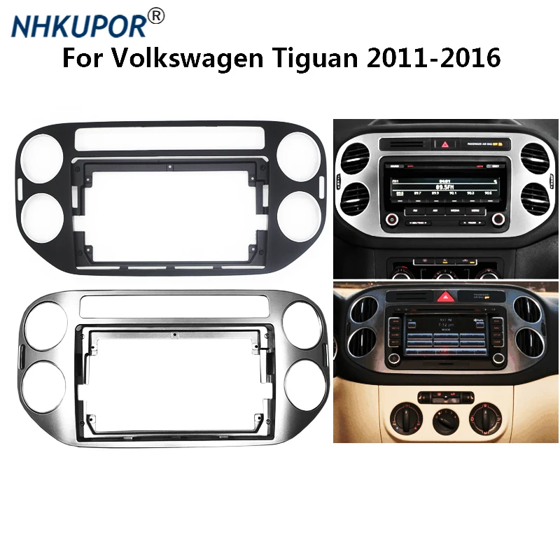 Car Radio Frame Kit For Volkswagen Tiguan 2011-2016 Auto Stereo CD/DVD Dash Fascia Mount Trim Panel Bezel Faceplate