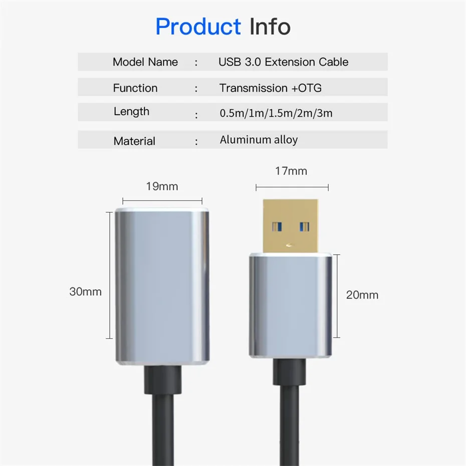 USB 3,0 Verlängerung kabel USB 3,0 Stecker Buchse 5m Kabel für Webcam Drucker PS5 Headset SSD USB Verlängerung laufwerk Tastatur Kabel USB Hub – Detail 10