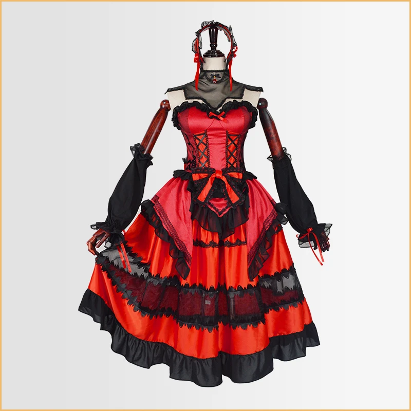 Anime Datum Een Live Tokisaki Kurumi Nightmare Lolita Jurk Mooie Cosplay Kostuum Halloween Carnaval Outfit Pruik Schoenen Volledige Set